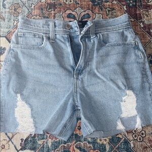 Hollister Light Blue Ultra High-Rise Dad Shorts